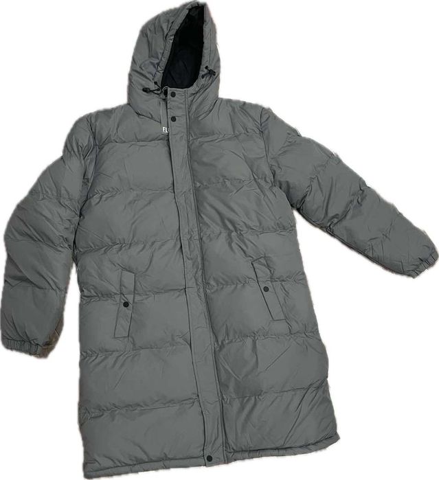 Ново Мъжко Дълго Пухено Яке Fluid - Топ Модел, Сиво