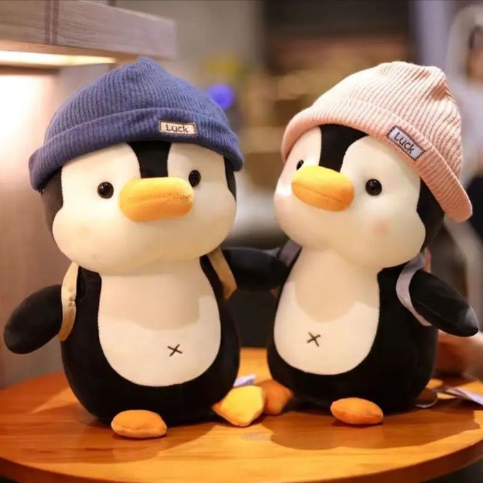 Плюшен Пингвин с Шапка и раничка Kawaii, 25см