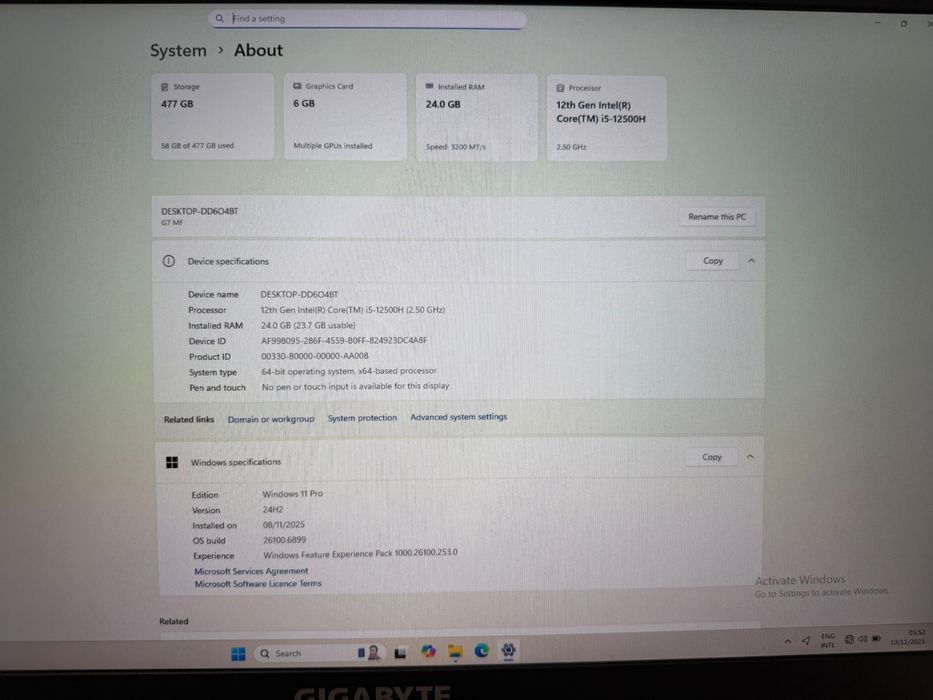 Laptop Gigabyte G7 MF