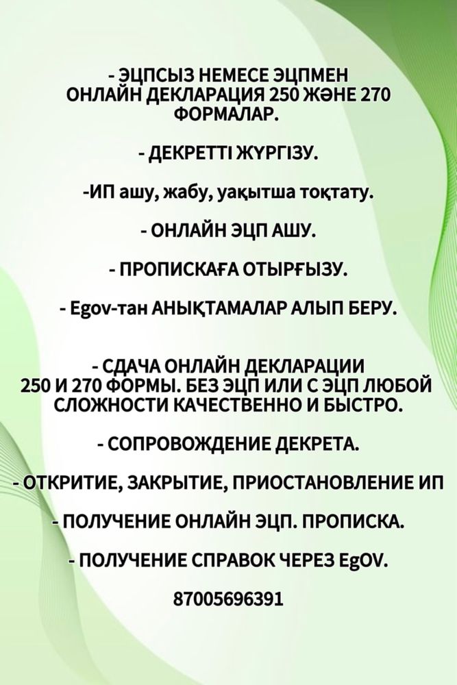 250, 270 декларации по 2000тг, Приостановление, возобновление  ИП