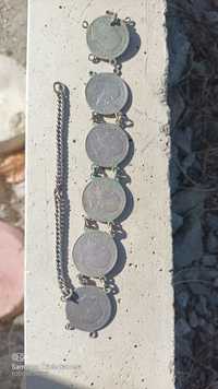 Сребърен женски накит 6бр.монети 1912г. 50ст. Фердинанд
