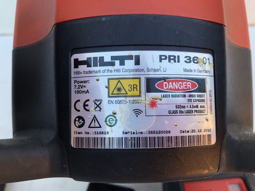 Nivela Laser Rotativa HILTI PRI 36 Fabricatie 2013