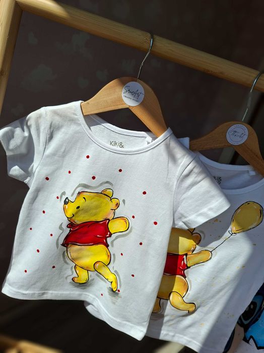 Ръчно рисувана тениска Стич, чаша stitch