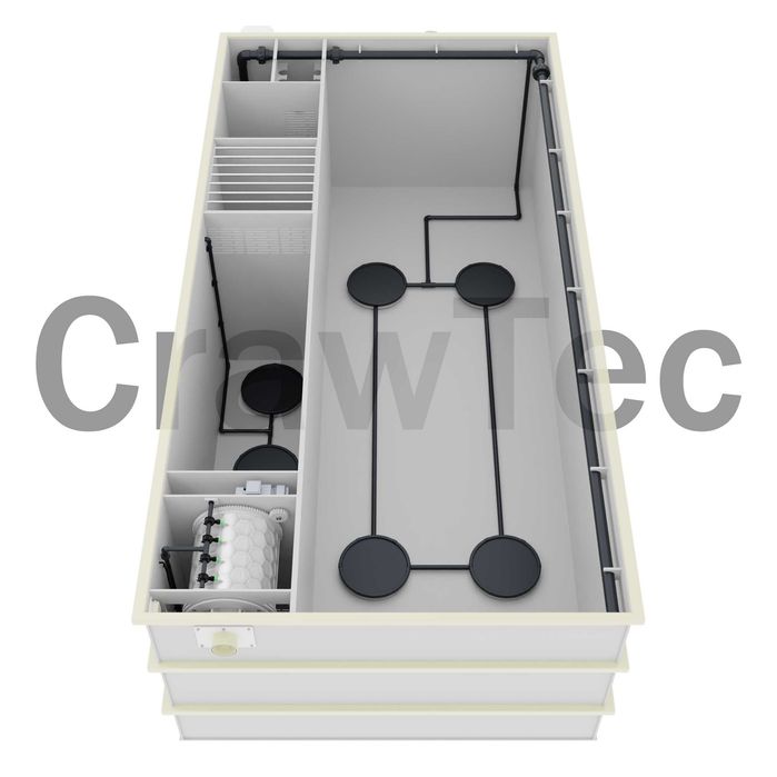 Sistem modular de recirculare a apei de 9 m³ pentru creșterea peștilor