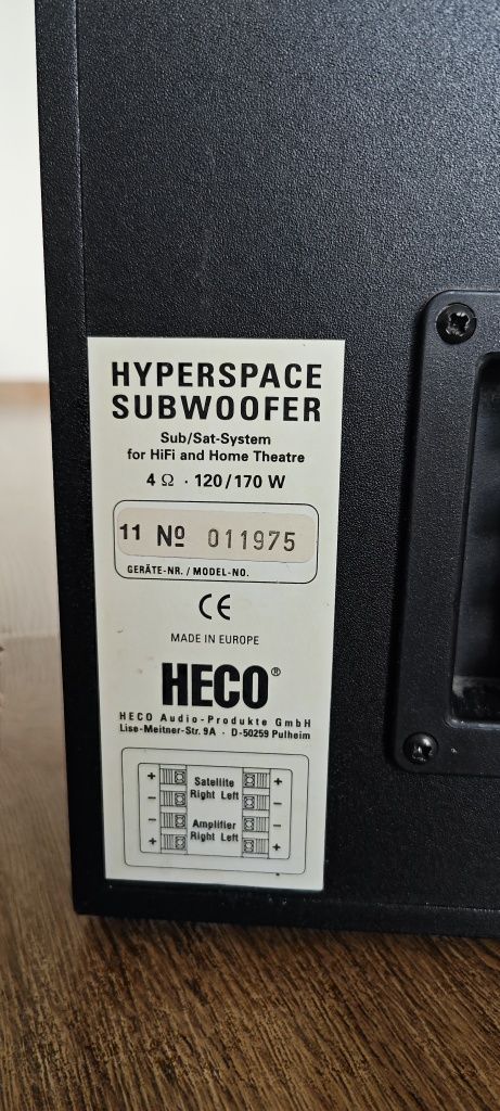 Subwoofer Heco 120/170 W