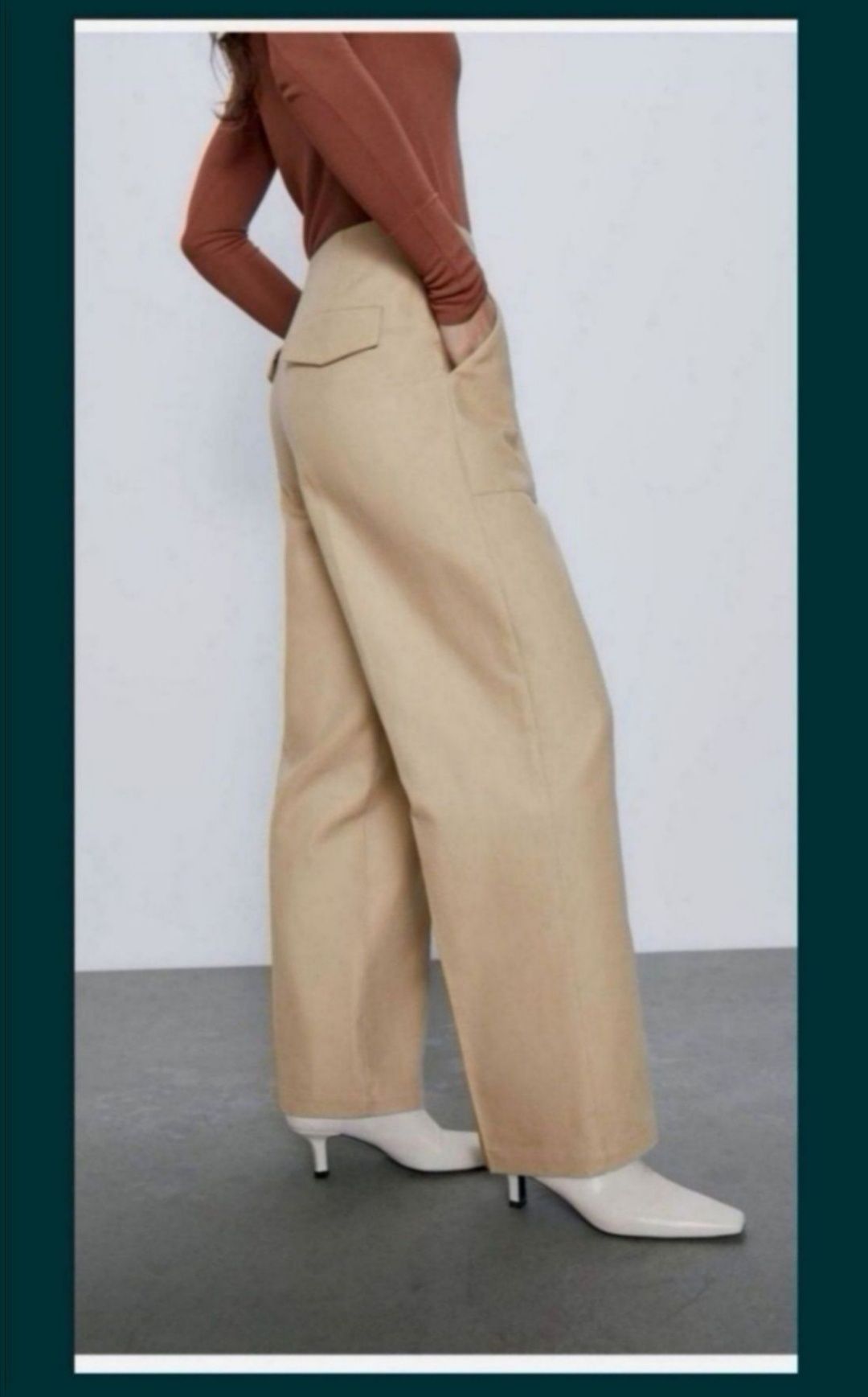 Pantaloni Zara din twill (H&M Mango