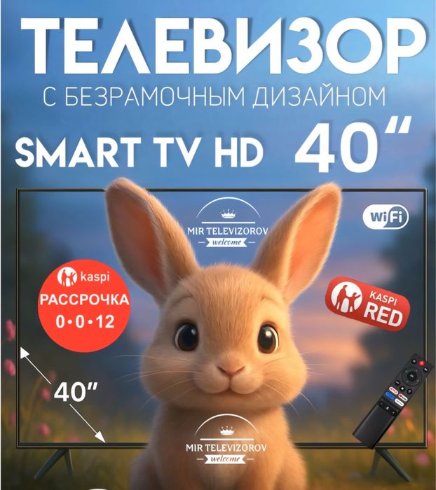 Новый телевизор с гарантией 40дюймов (102см) HDMI, YouTub, USB, OtaoTV
