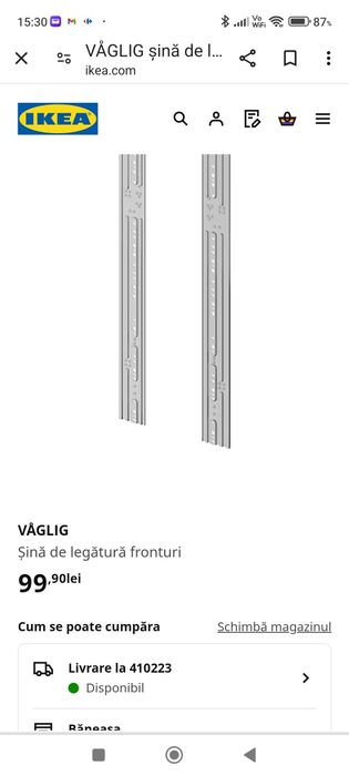 Sina de legătură fronturi ikea