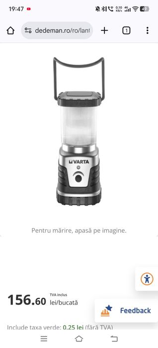 Lanterna camping Varta 18663 / 4W/ LED