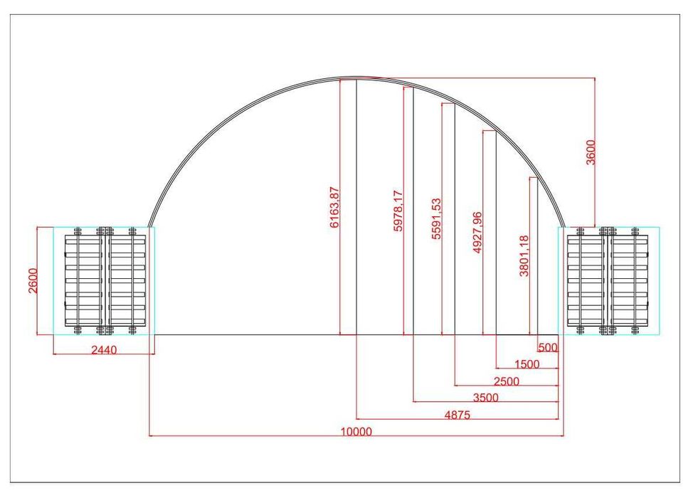 Cort container 10m x 6m pe containere de 20'