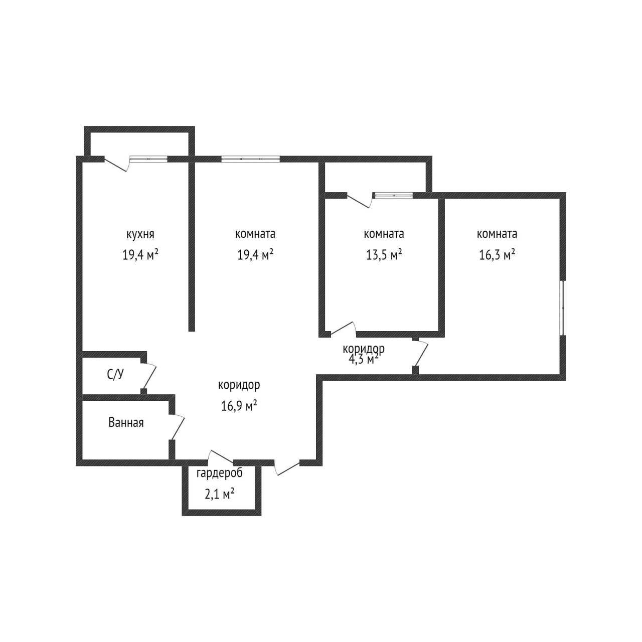 Продам 3 комн на КСК за солнечным 8/9