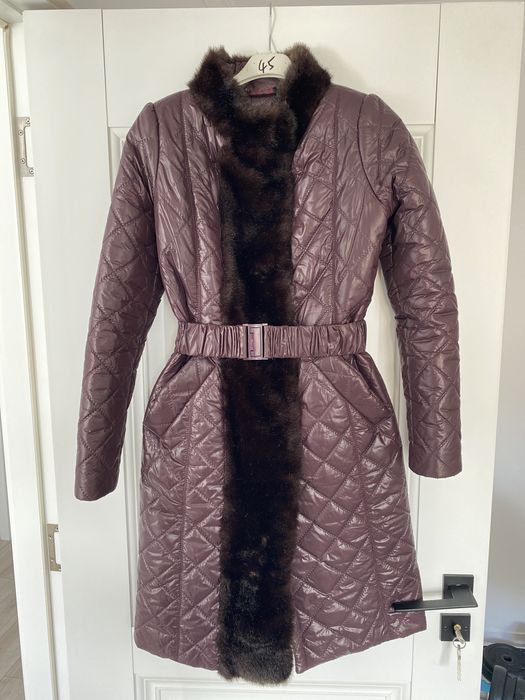 Geaca lunga cu blana