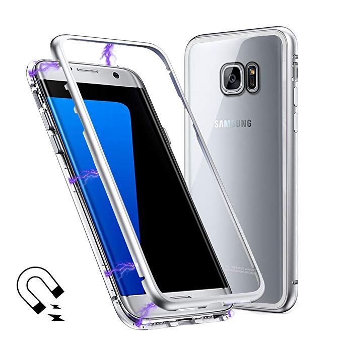 Husa Samsung S7 Edge, Magnetica 360 grade cu spate sticla securizata