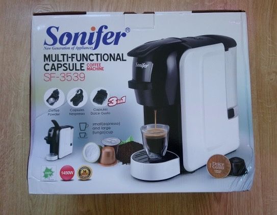 Sonifer 3в1 Кофемашина капсульная Молотый Nespresso, Dolce Gusto