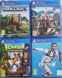 Jocuri PS4- Minecraft,Farcry4,Fifa19 si Crash bandicoot