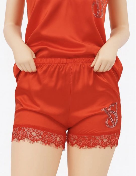 Атласная пижама для женщин, домашний комплект 4,