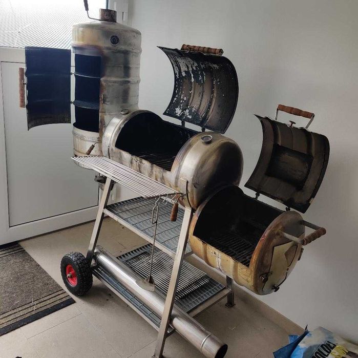Gratar barbeque bbq butoi smoker afumatoare INOX