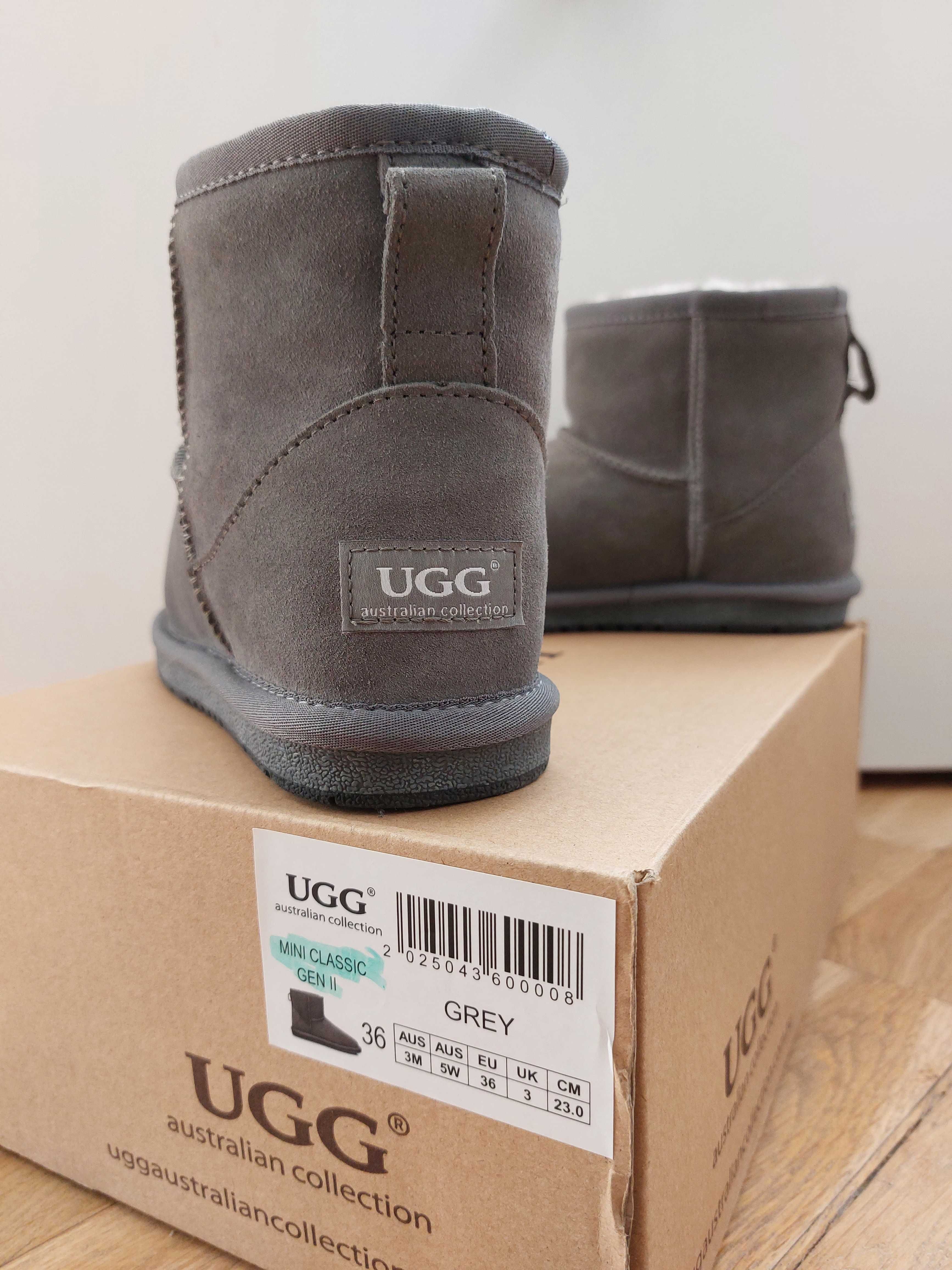 Оригинални Ugg Боти 36 номер, сиви, овча кожа