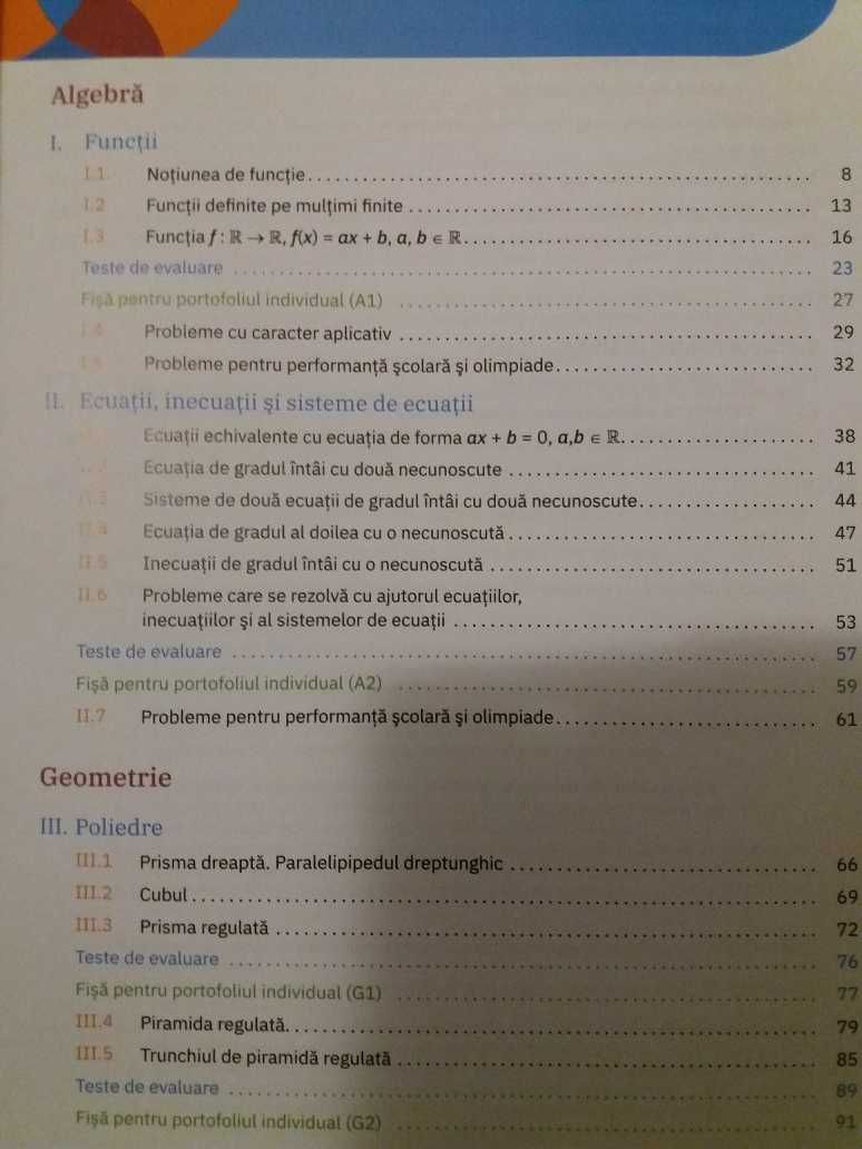 Matematică. Clasa a VIII-a. Semestrul 1 si 2 - Traseul albastru