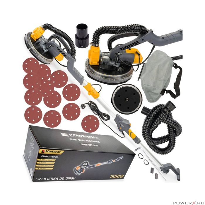 Slefuitor pereti, pliabil girafa, aspirator Led 1500 w, Powermat