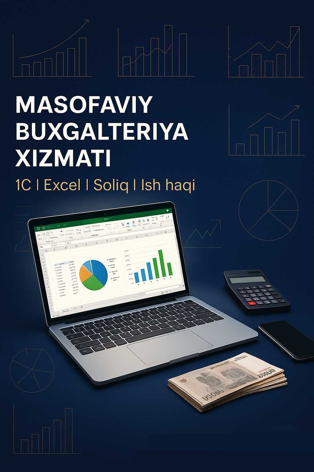 Buxgalteriya xizmatlari–Soliq, 1C, Ish haqi | Masofaviy va ishonchli