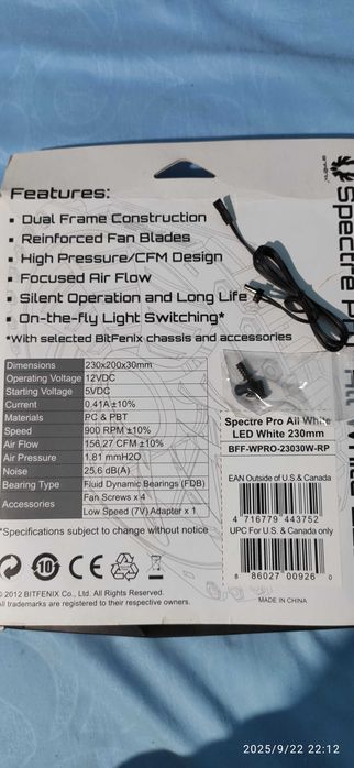 Ventilator BitFenix Spectre Pro All White 230mm