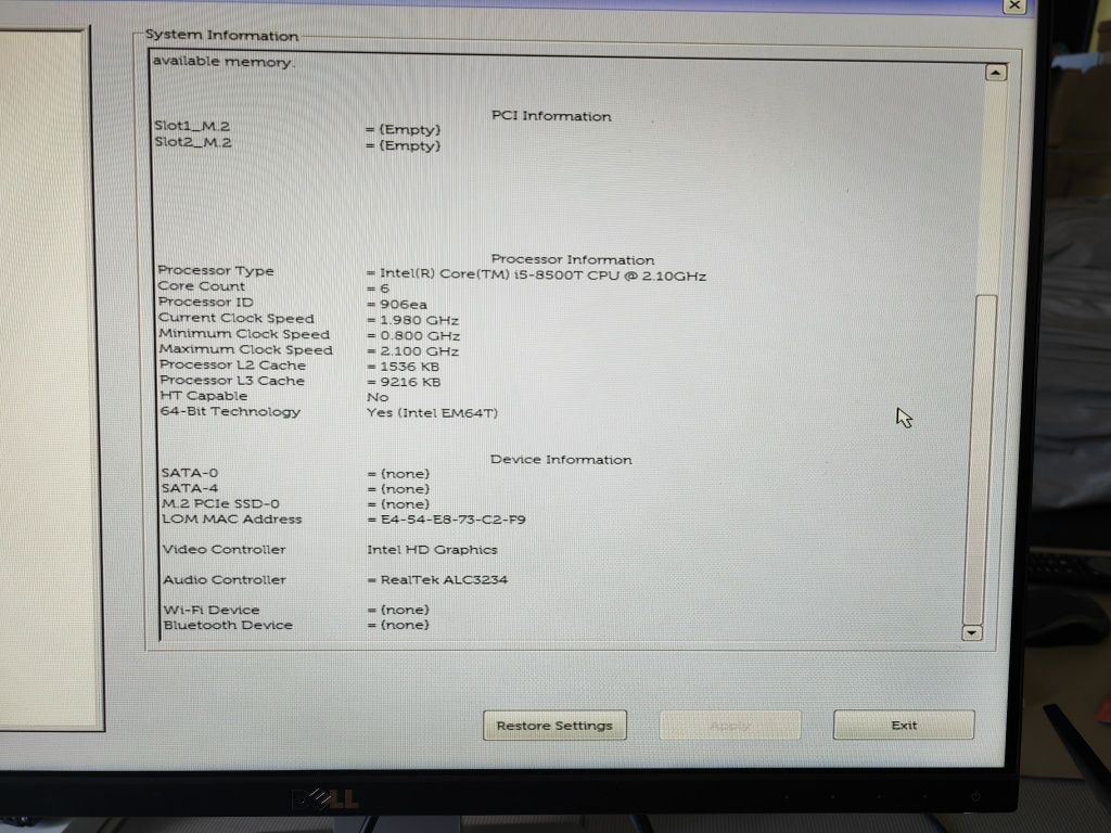 Mini PC Dell Optiplex 7060 Micro, Intel i5-8500T (6-ядрен), 16GB-DDR4