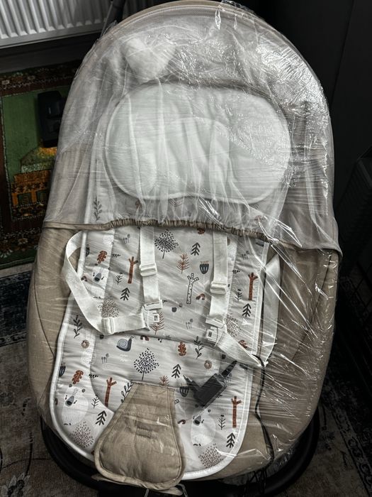 Детский шезлонг-люлька с москитной сеткой (новый)