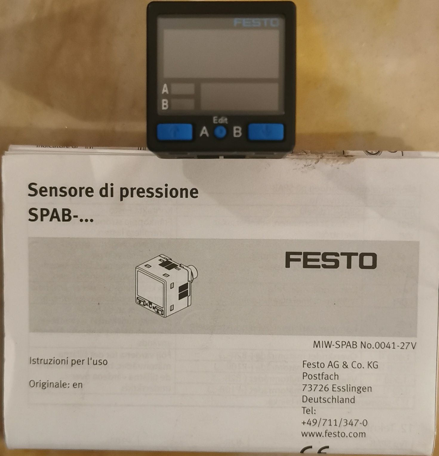 Senzor presiune Festo SPAB-P10R-G18-2P-M8