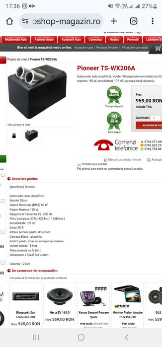 Subwoofer Activ Pioneer