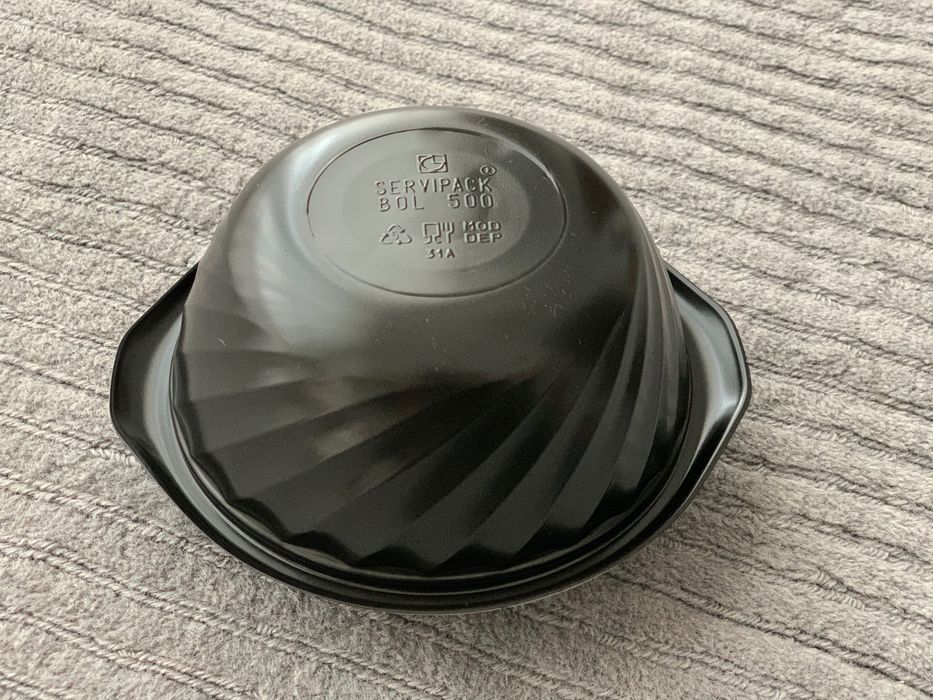 600 bucati x recipient microunde plastic bol capac delivery fast food
