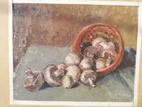 " Ciuperci ", tablou superb, natură statică, Maria Frânculescu, u/c