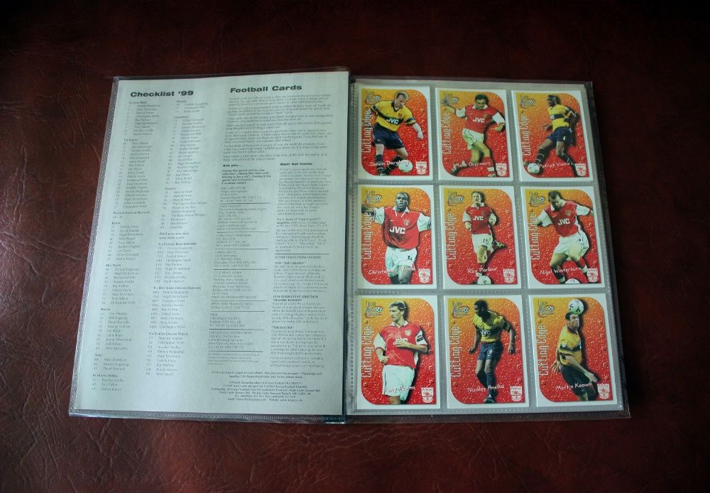 Futera Arsenal 1999 set complet carduri in binder original - nu panini