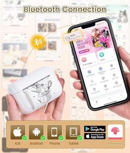 Нов Преносим стикер принтер Q02E с Bluetooth и хартия за телефон печат