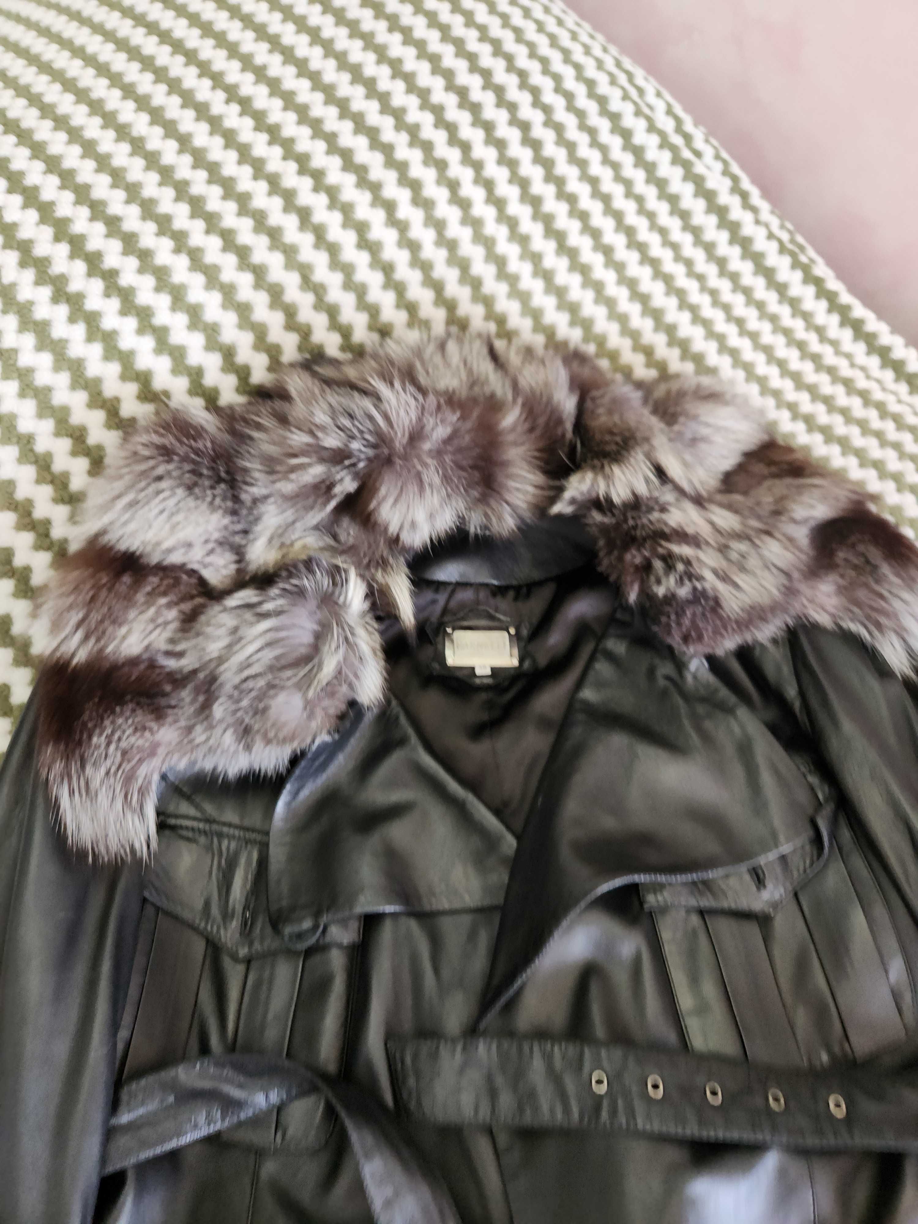 Продается женская кожаная куртка с мехом
