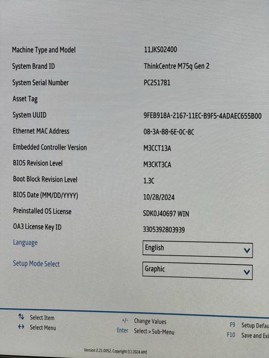 Lenovo ThinkCentre M75q Gen2 / Ryzen 3 4350GE / 256GB / 8GB / Vega 6