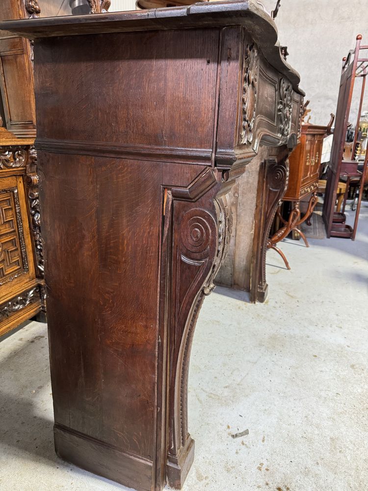 Masca de semineu din lemn masiv, sculptata, stil baroc