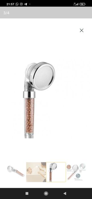 Насадка для душа с серебром и турмалином Green line