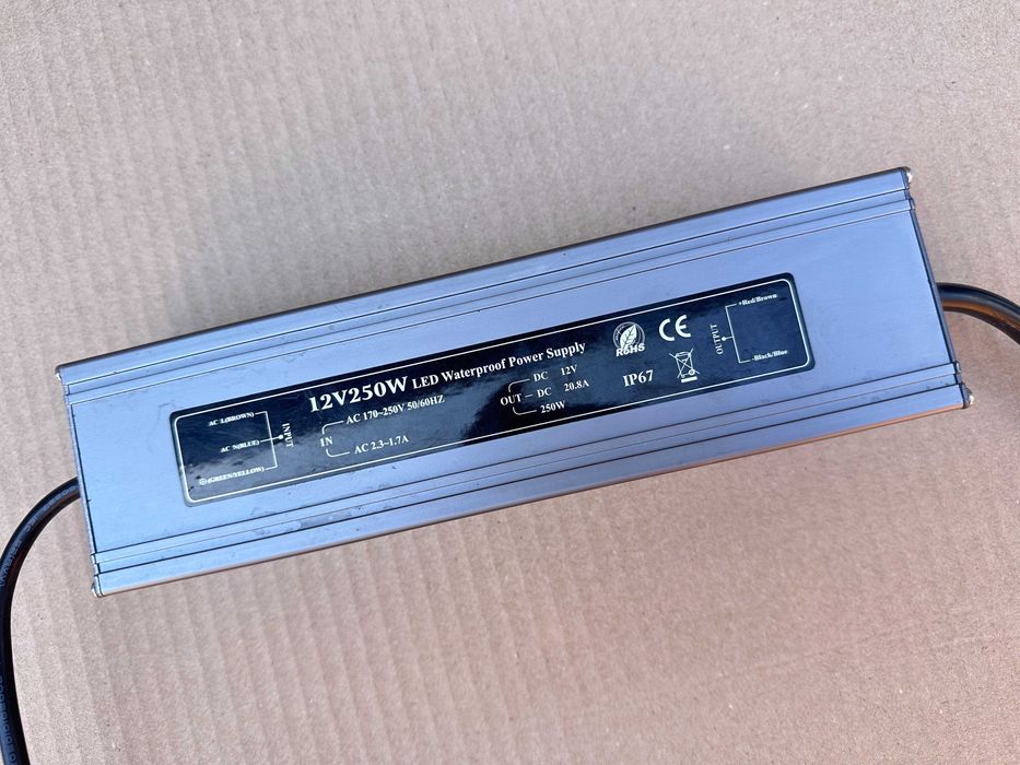 Sursa alimentare alimentator LED 12V DC 20,8A 250W rezistenta la apa