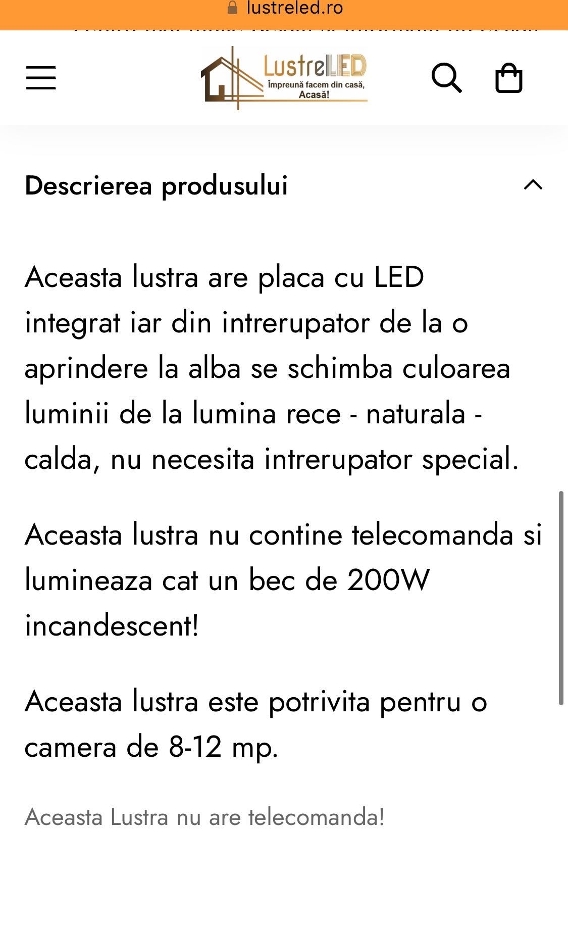 Lustra LED 41W Quadrata alba echivalent 200W pret/ buc (3 bucati)