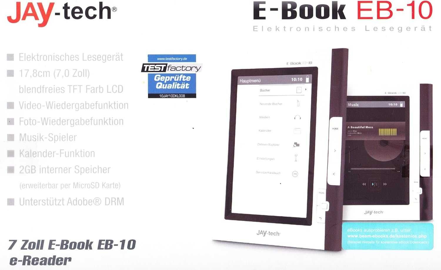 E-book Jay-tech EB10 – 7″ LCD e-reader