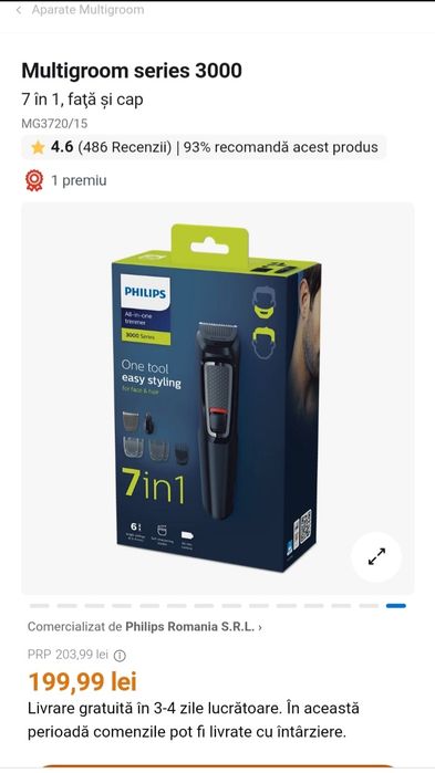Aparat de tuns barba si parul Philips
