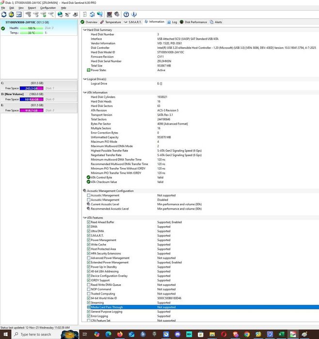Hard Disk Seagate Skyhawk ST1000VX008, 1TB, 64MB, 5400RPM - teste