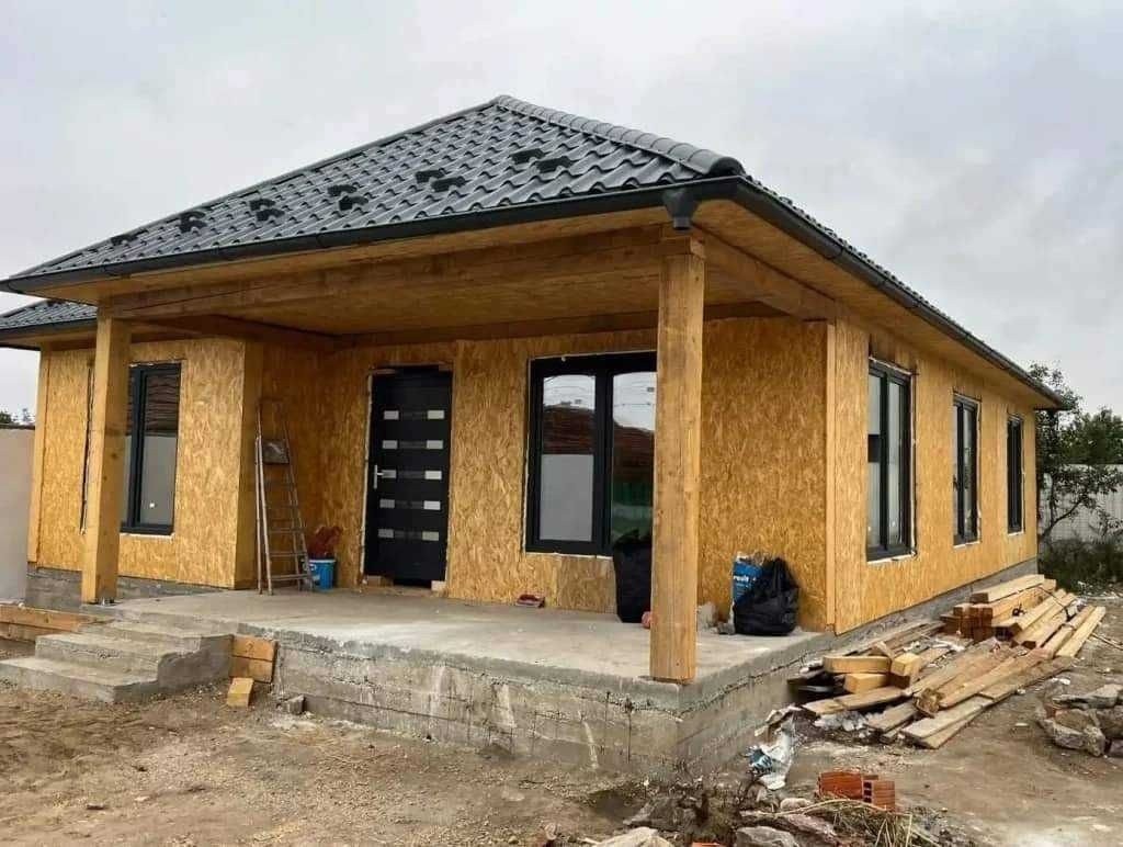 Cabana stil A-Frame si case din structura de lemn