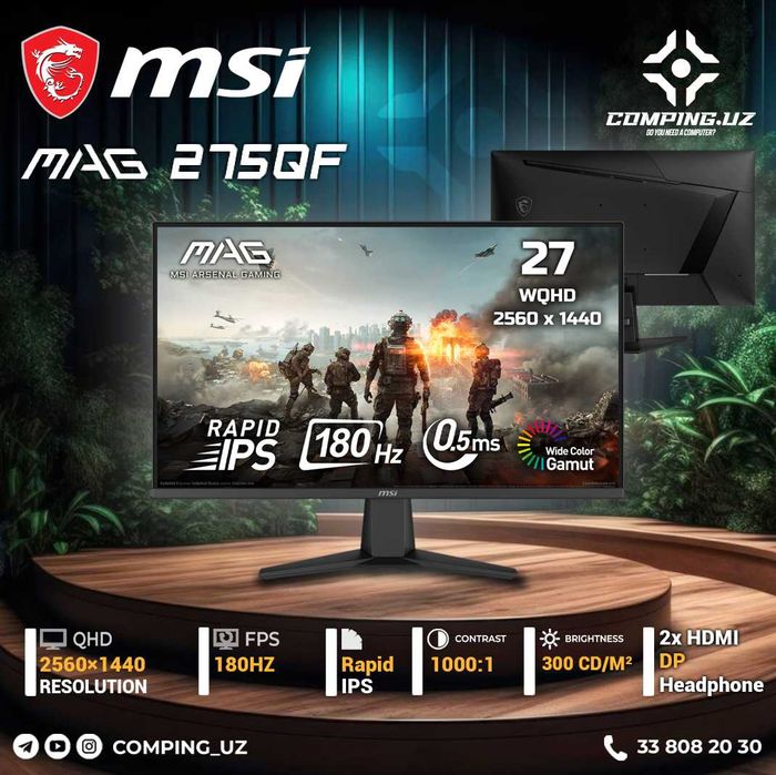 Msi MAG 275QF 2K (QHD) 180Hz IPS FLAT