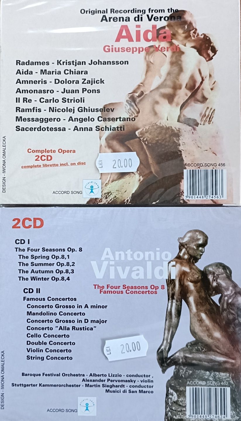 G. Verdi & A. Vivaldi - două cd box sigilate cu muzică clasică