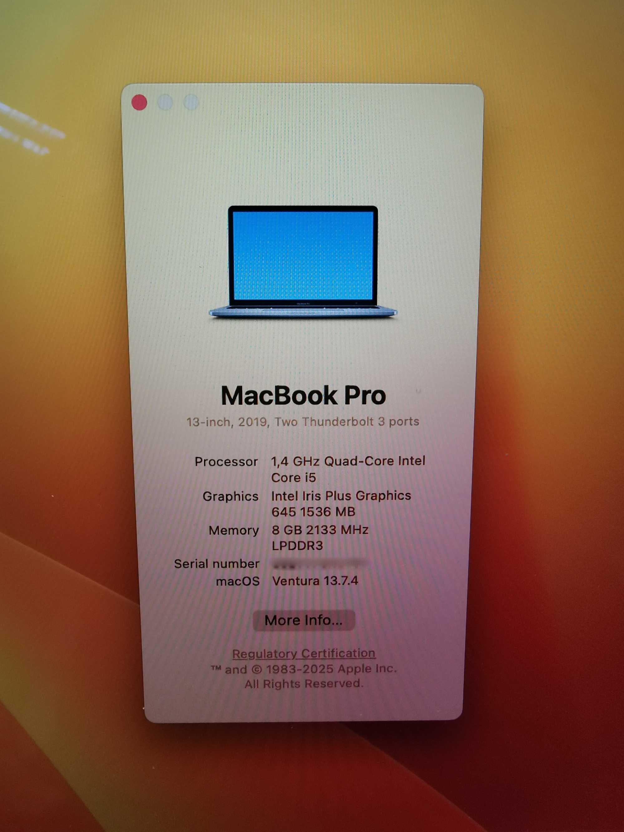 Apple MacBook Pro A2159 13-инчов 2019