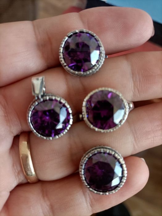 Set superb argint 925 cu ametist fațetat