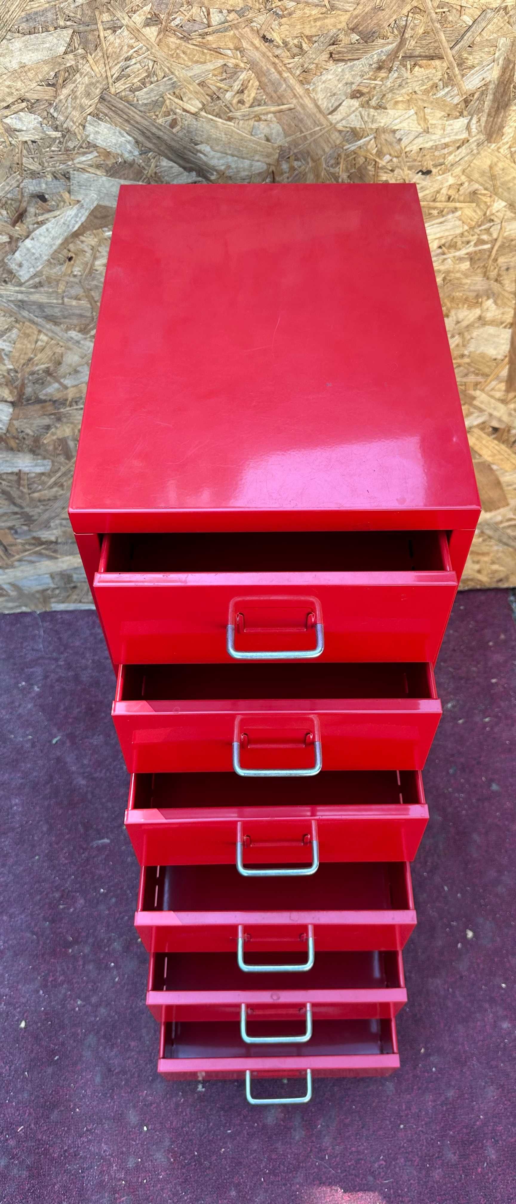 Mic Dulap Metalic cu 6 sertare; Comoda pe rotile; Rollbox