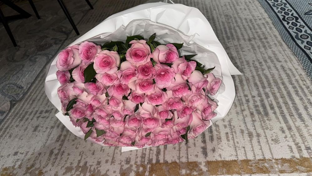 Цветы 71шт розовые